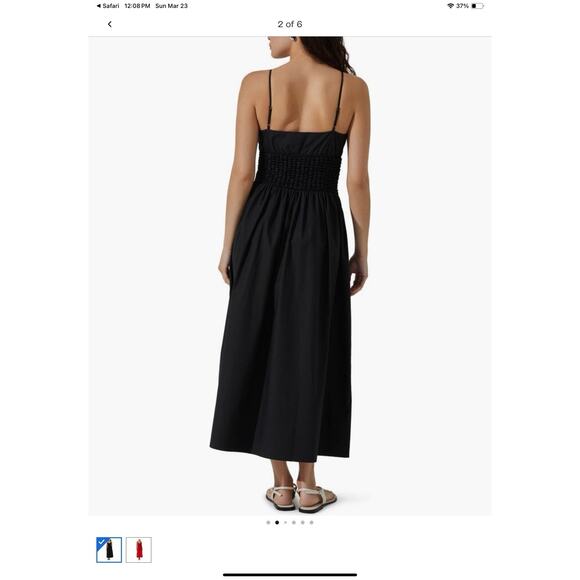 ASTR Popcorn Waist Midi Black Dress - XL - New With Tags- MSRP $99 - Picture 2 of 5